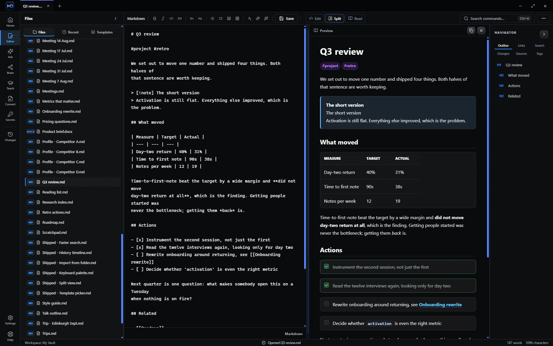 ChatMD Studio editor workflow