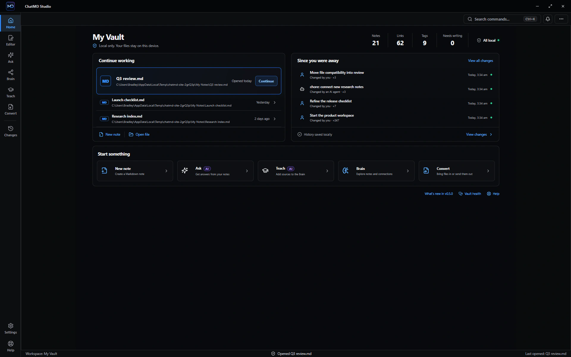 ChatMD Studio editor view