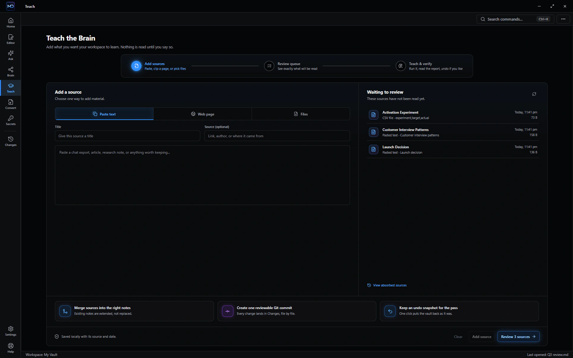 ChatMD Studio teach workflow